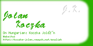 jolan koczka business card